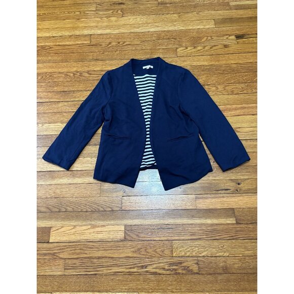Skies Are Blue Womens Open Front Knit Blazer Jacket Cardigan Size Large Blue - Picture 1 of 7